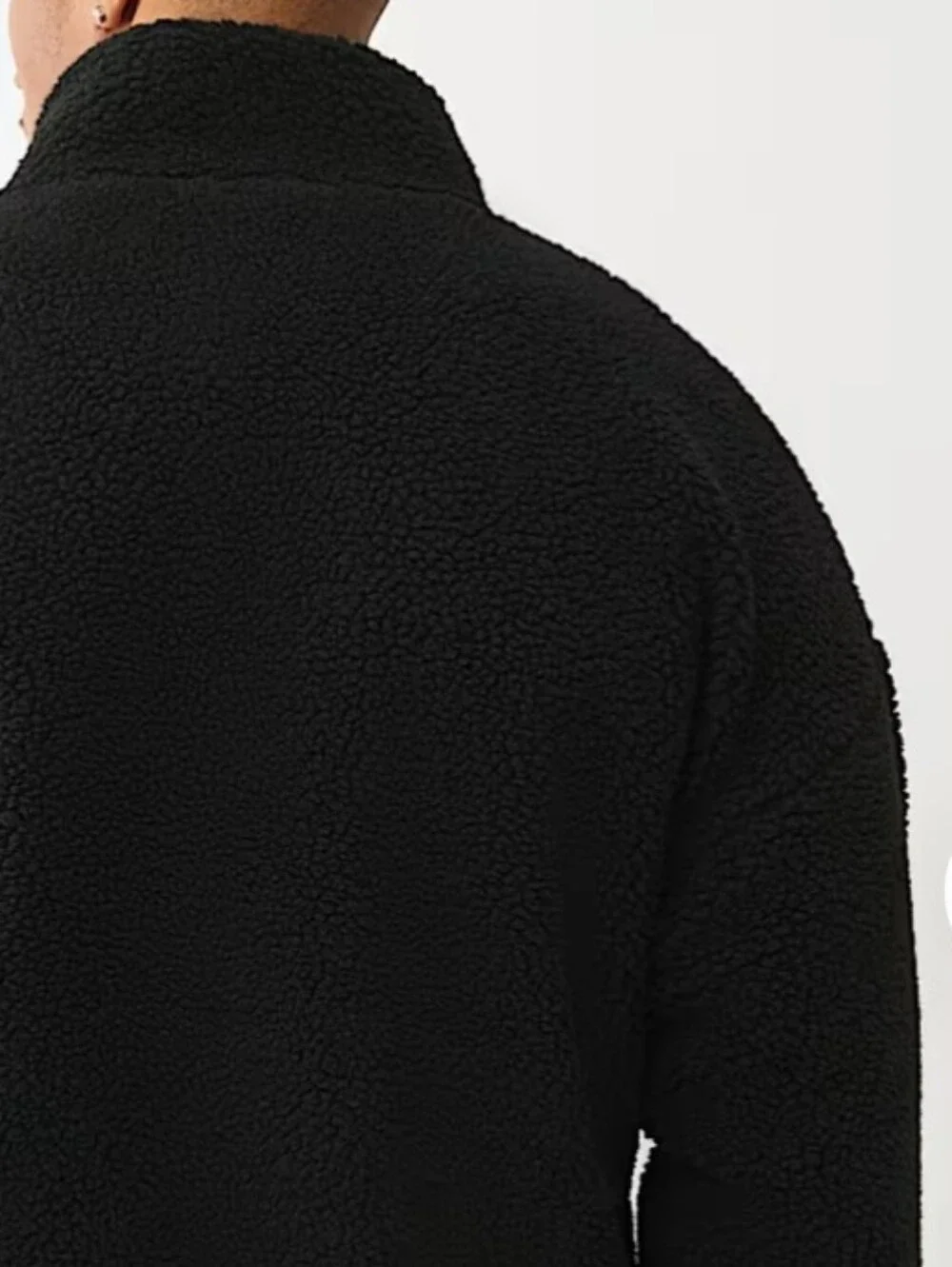 NWT True Religion Sherpa Logo Jacket Full Zip Black